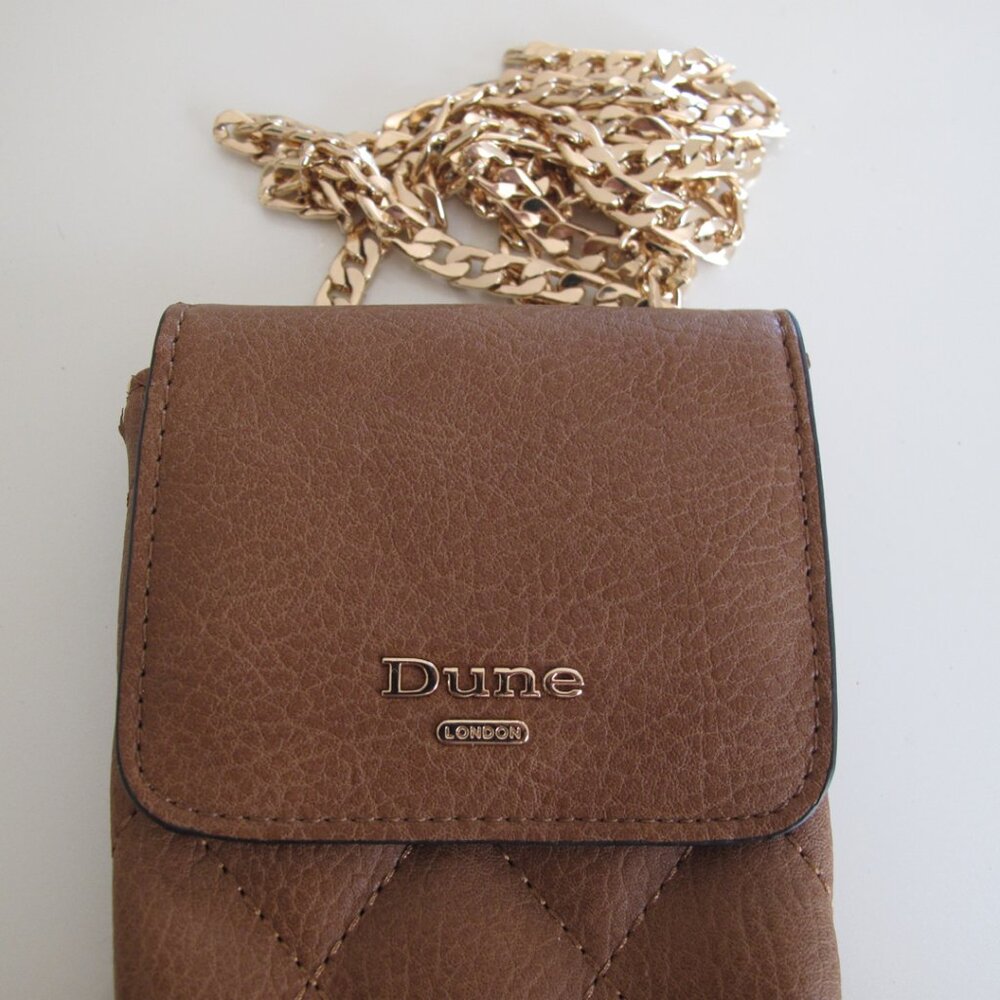 shoulder bag cover for phone and cards Dune London Gold tone Chain